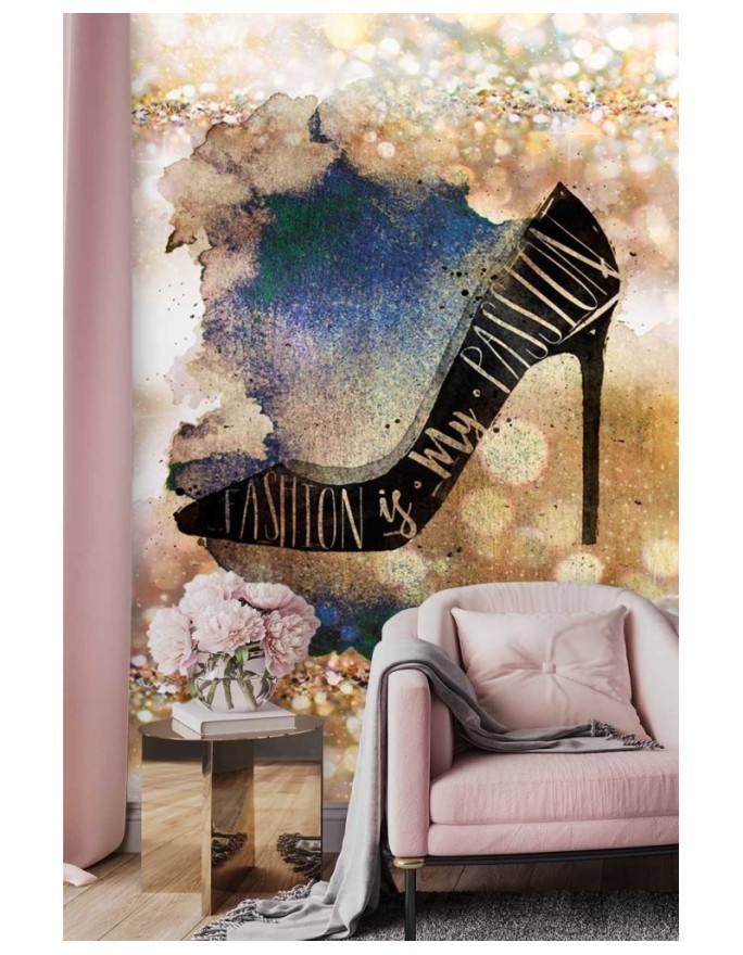 Glamour wall murals - Black pins watercolour abstract | FEEBY