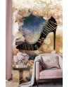 Glamour wall murals - Black pins watercolour abstract | FEEBY