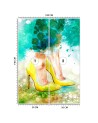 Glamour wall murals - Yellow pins watercolour abstract | FEEBY