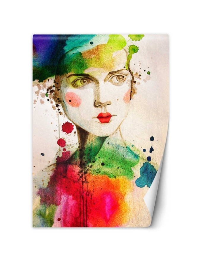 Designer wall murals - Portrait of a woman watercolour abstract | FEEBY