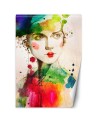Designer wall murals - Portrait of a woman watercolour abstract | FEEBY