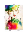 Designer wall murals - Portrait of a woman watercolour abstract | FEEBY
