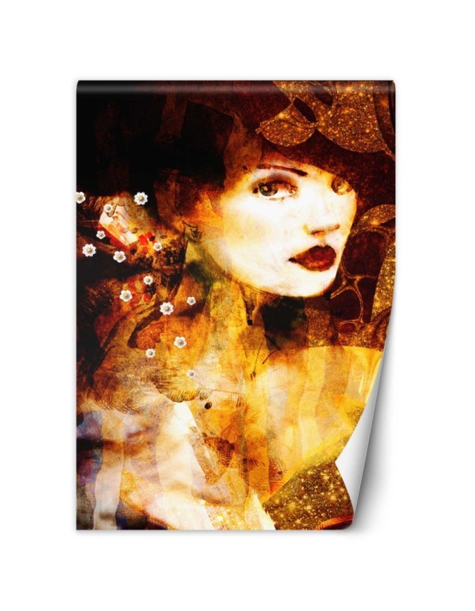 Glamour wall murals - Portrait of a golden woman watercolour | FEEBY