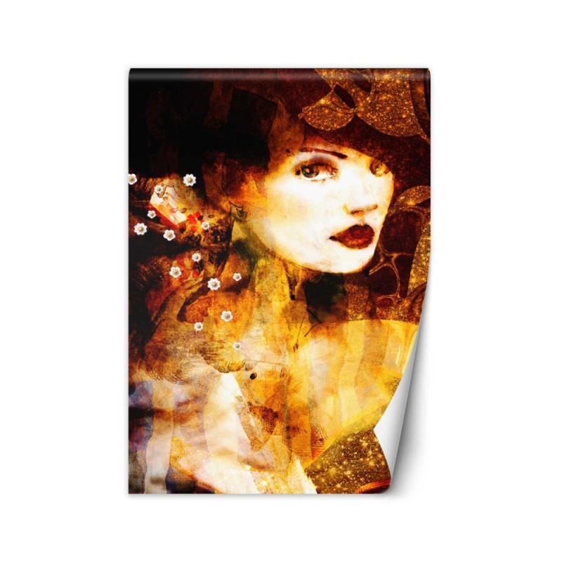 Glamour wall murals - Portrait of a golden woman watercolour | FEEBY