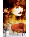 Glamour wall murals - Portrait of a golden woman watercolour | FEEBY