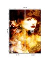 Glamour wall murals - Portrait of a golden woman watercolour | FEEBY
