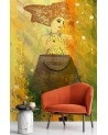 Glamour wall murals - Woman in gold watercolour | FEEBY