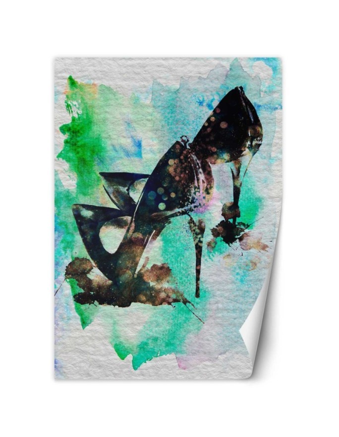 Glamour wall murals - Black stilettos watercolour abstract | FEEBY