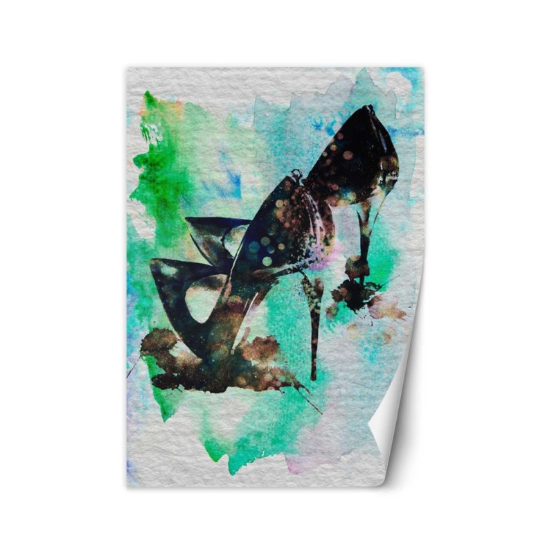 Glamour wall murals - Black stilettos watercolour abstract | FEEBY