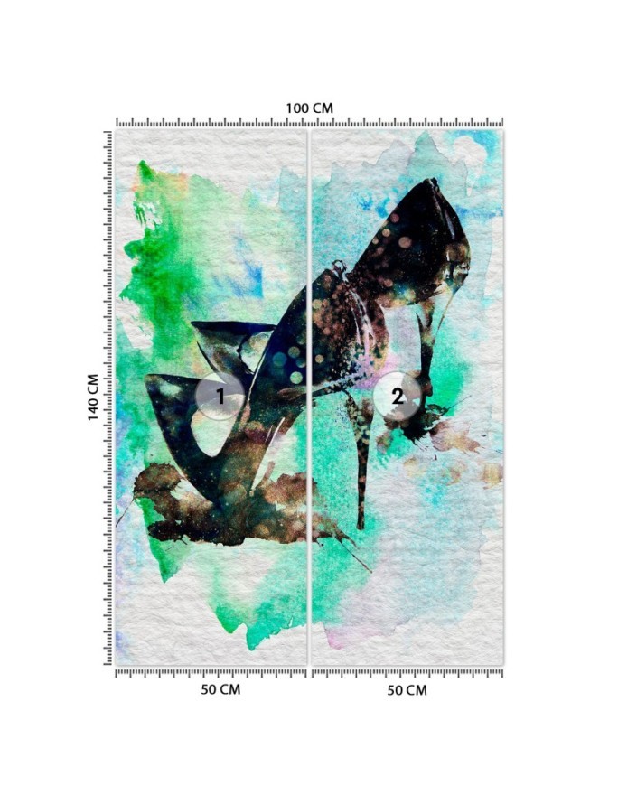 Glamour wall murals - Black stilettos watercolour abstract | FEEBY