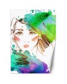 Inspirational wall murals - Portrait of a woman watercolour abstract | FEEBY