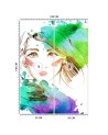 Inspirational wall murals - Portrait of a woman watercolour abstract | FEEBY