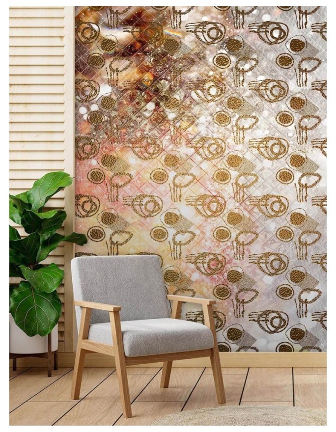 Most fashionable wall mural - Gold abstract shapes | FEEBY