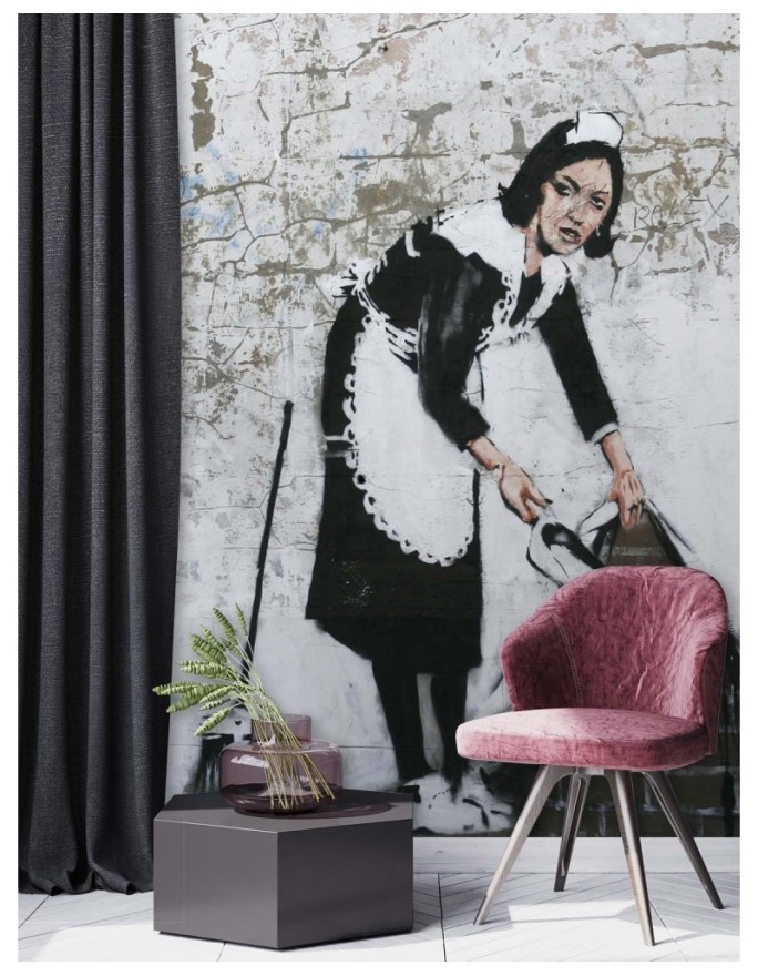 Trendy wall murals - Maid Banksy Mural Street Art | FEEBY