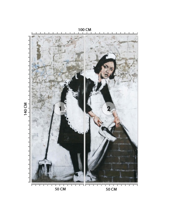 Trendy wall murals - Maid Banksy Mural Street Art | FEEBY