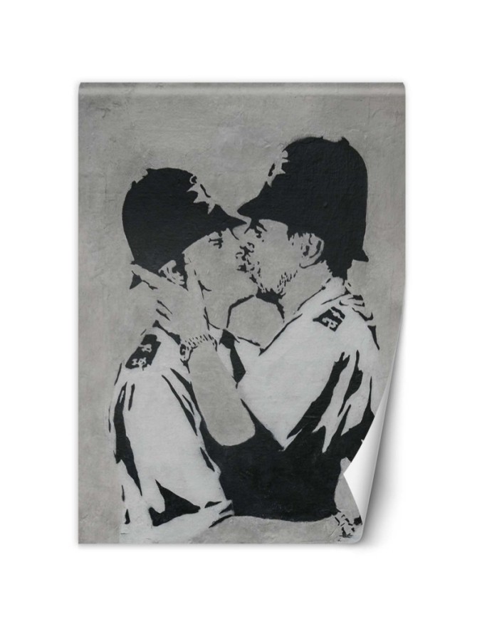 Trendy murals - Kissing policemen Banksy mural | FEEBY