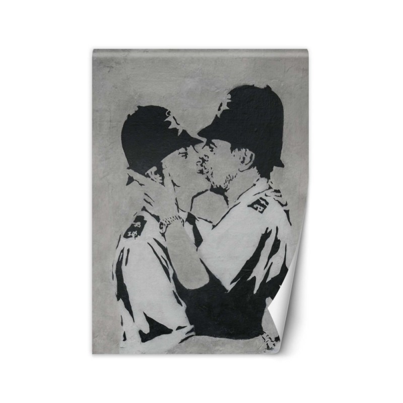 Trendy murals - Kissing policemen Banksy mural | FEEBY