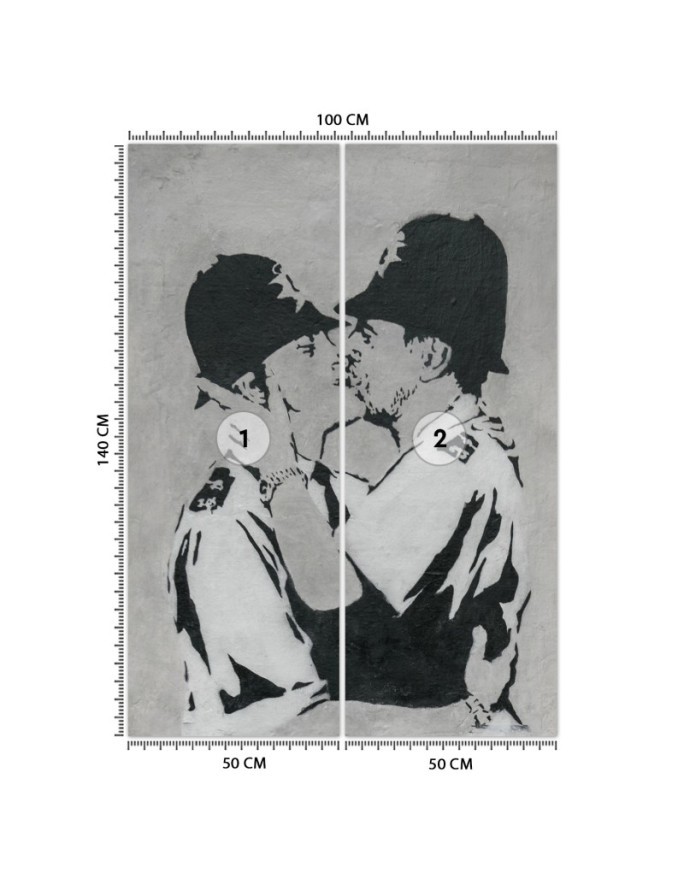 Trendy murals - Kissing policemen Banksy mural | FEEBY