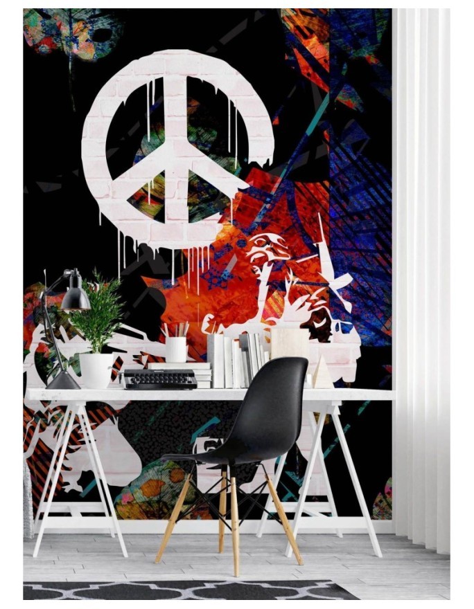 Original murals - Banksy Soldiers and peace sign | FEEBY