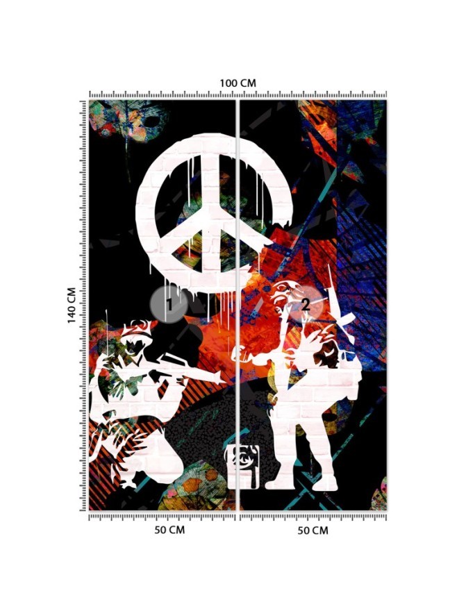 Original murals - Banksy Soldiers and peace sign | FEEBY