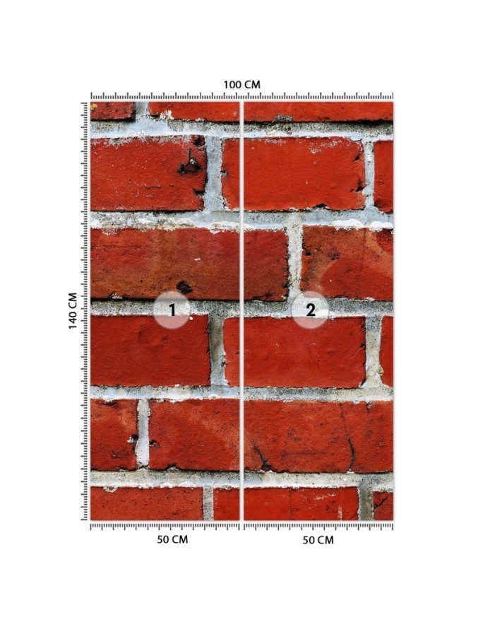 Wall mural - Red brick macro | FEEBY