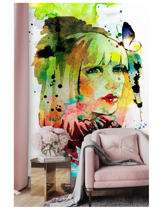 Stylish Wallpapers - Portrait of a woman watercolour abstract | FEEBY