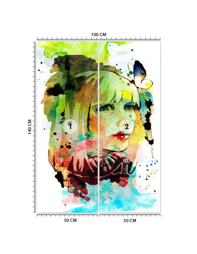Stylish Wallpapers - Portrait of a woman watercolour abstract | FEEBY