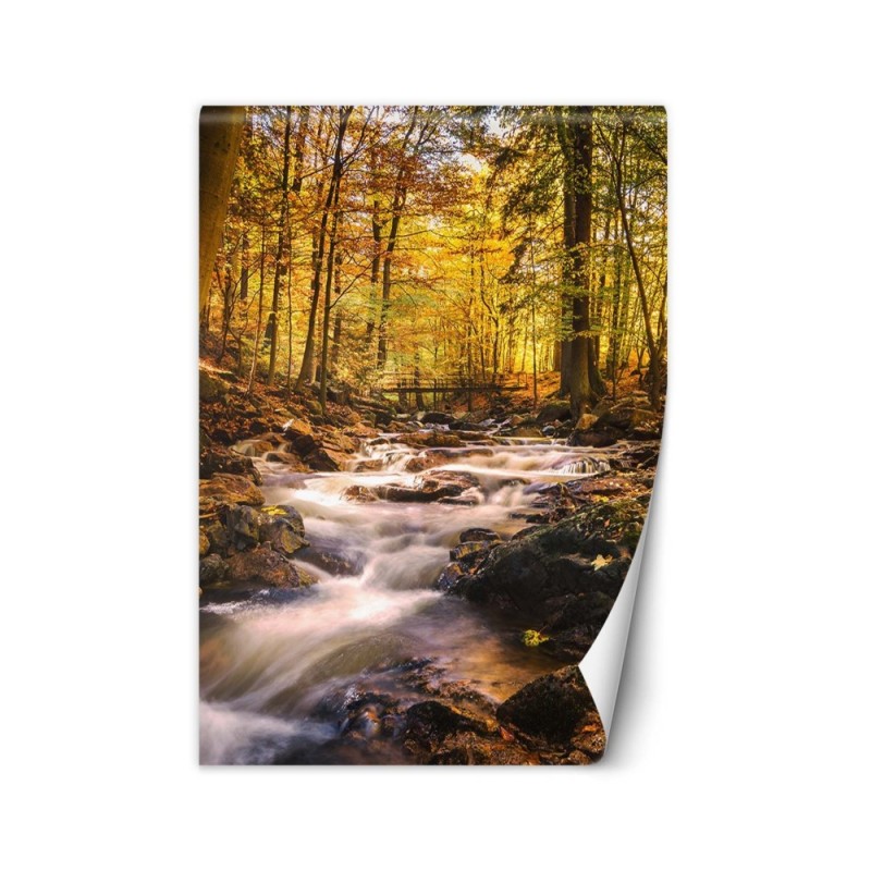 Fleece Wallpapers - Autumn forest waterfall | FEEBY
