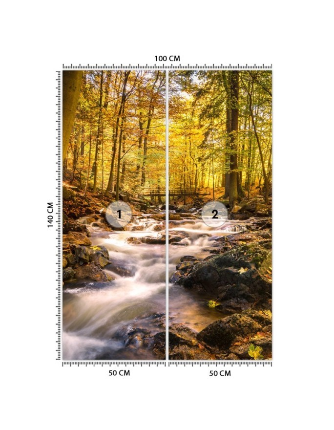 Fleece Wallpapers - Autumn forest waterfall | FEEBY
