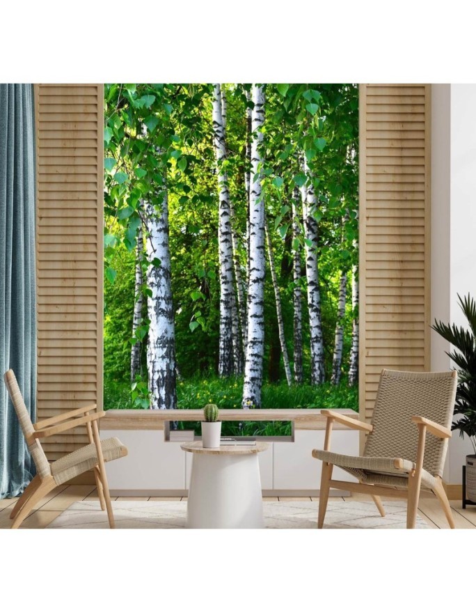 Fleece wall mural - Birch forest | FEEBY