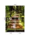 Landscape wall murals - Bridge in a green forest | FEEBY