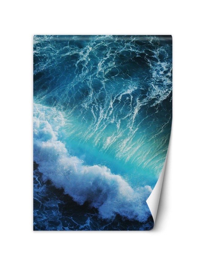 Wall mural Stormy blue sea