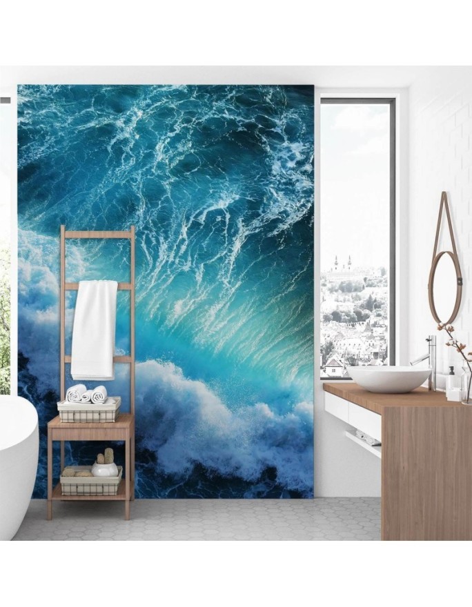 Beautiful wall murals - Stormy blue sea | FEEBY