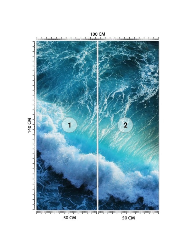 Beautiful wall murals - Stormy blue sea | FEEBY