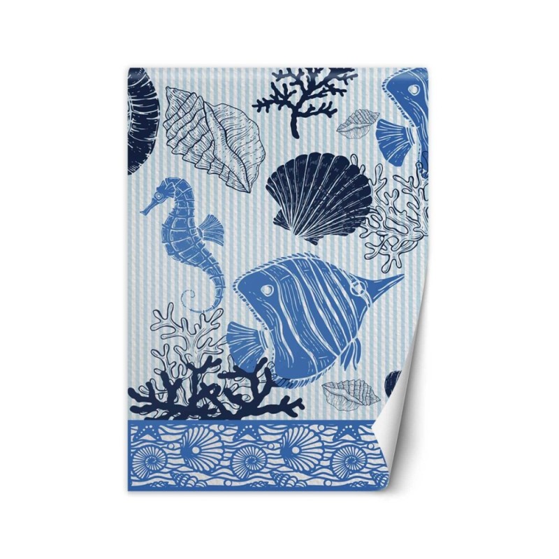 Wallpaper - Fish and shells watercolour | FEEBY