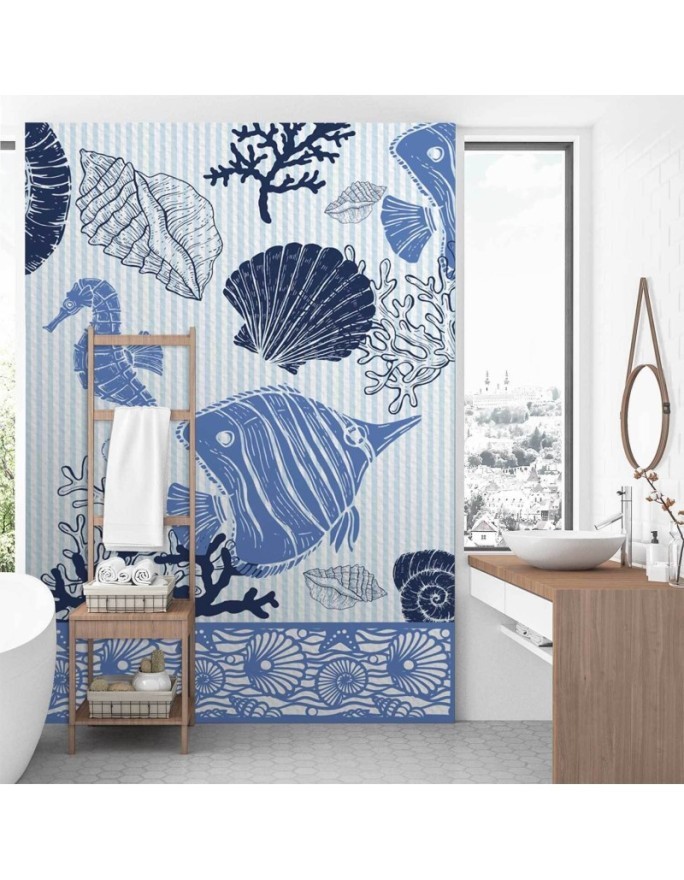 Wallpaper - Fish and shells watercolour | FEEBY