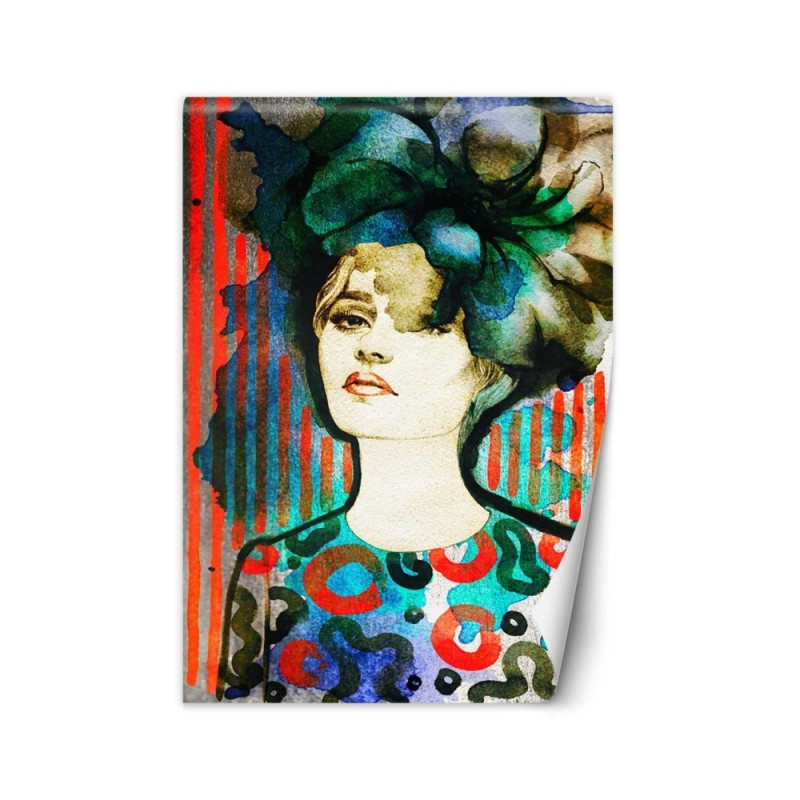 Inspirational Wallpapers - Woman in hat watercolour pattern | FEEBY