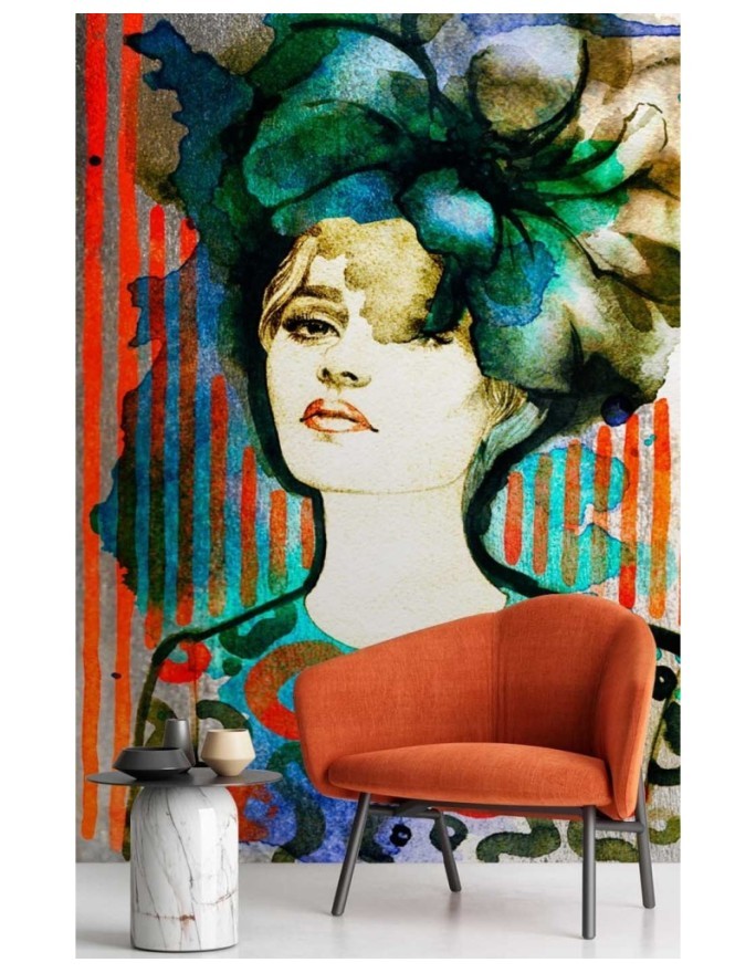 Inspirational Wallpapers - Woman in hat watercolour pattern | FEEBY
