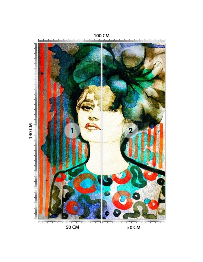 Inspirational Wallpapers - Woman in hat watercolour pattern | FEEBY