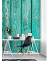 Texture wall mural - Turquoise planks | FEEBY