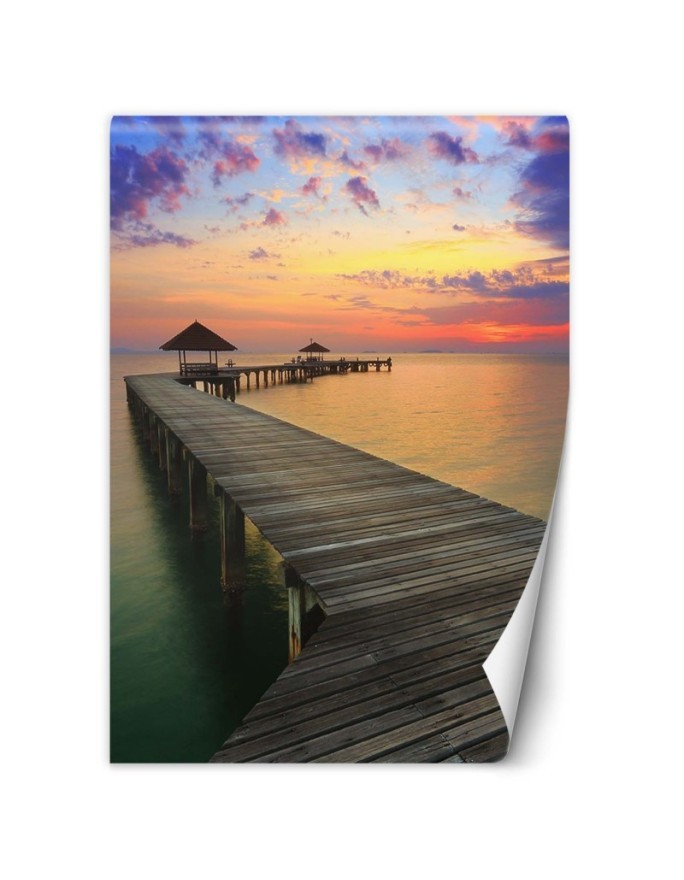Modern wall murals - Platform sunset over the sea | FEEBY