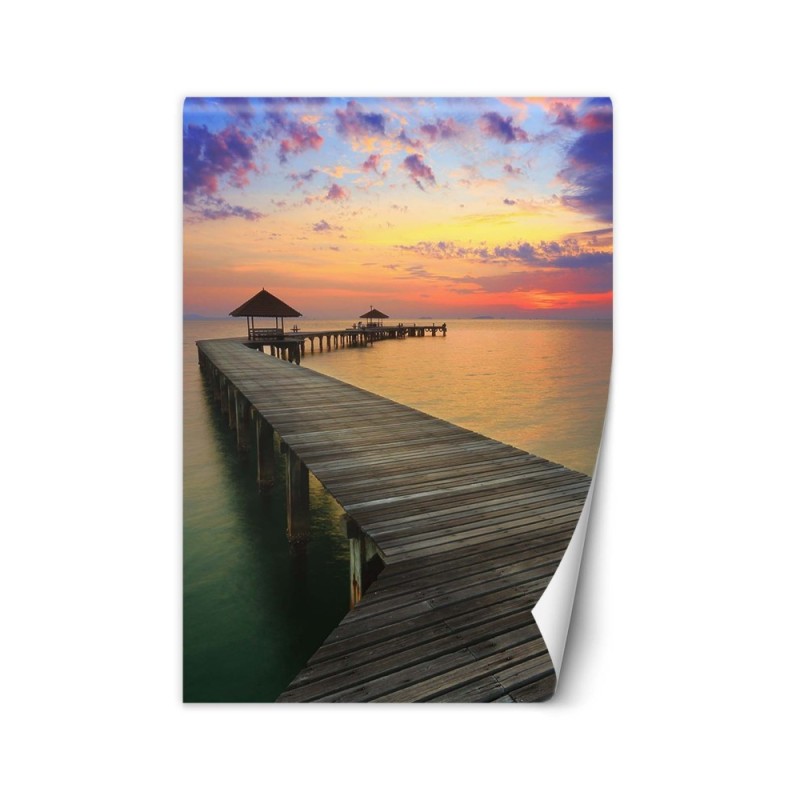 Modern wall murals - Platform sunset over the sea | FEEBY