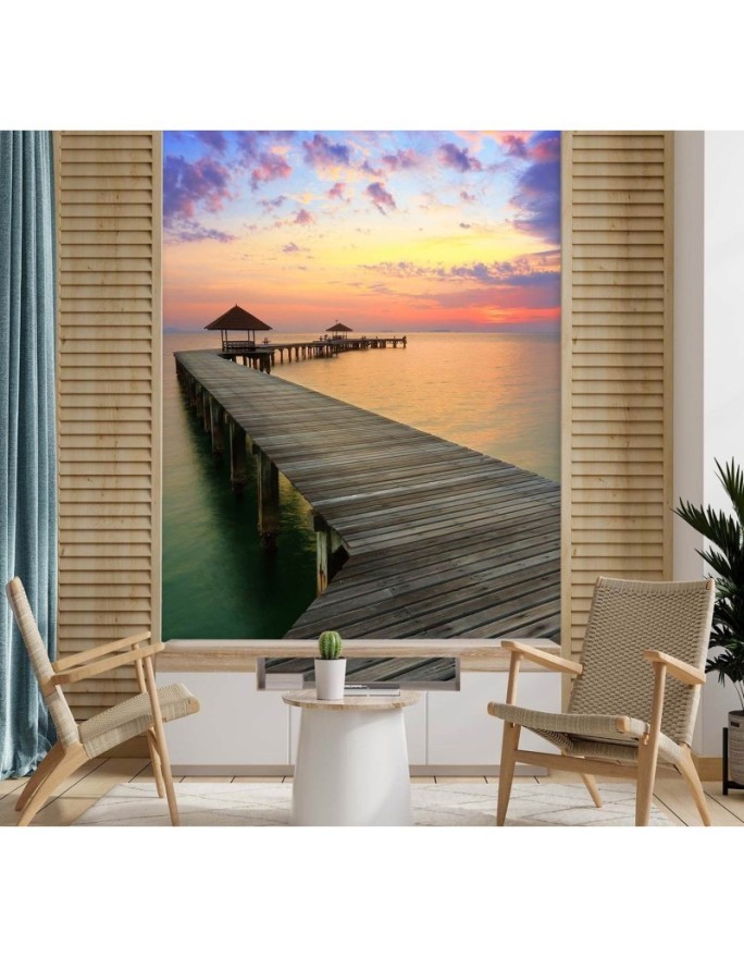 Modern wall murals - Platform sunset over the sea | FEEBY