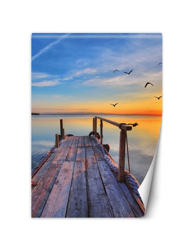 Original wall mural - Sunrise over the lake | FEEBY
