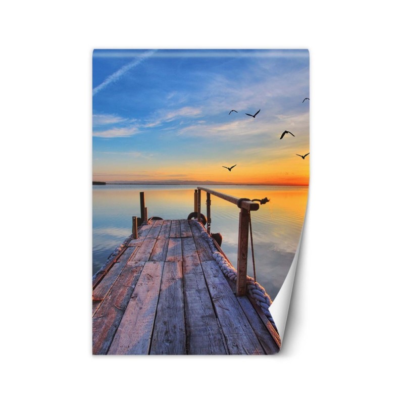 Original wall mural - Sunrise over the lake | FEEBY