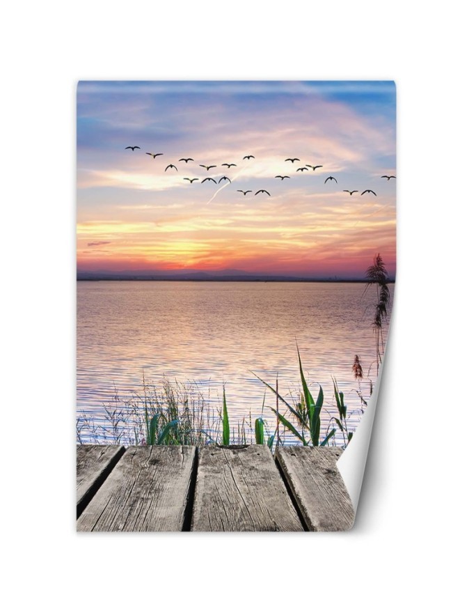 Modern wall murals for the living room - Birds by the sea | FEEBY