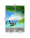 Exotic wall murals - Boat tropical palm tree beach | FEEBY