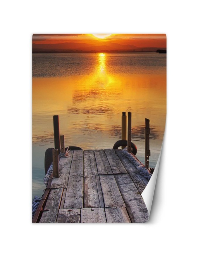 Wall mural for living room - Bridge at sunset | FEEBY