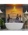 Wall mural for living room - Bridge at sunset | FEEBY