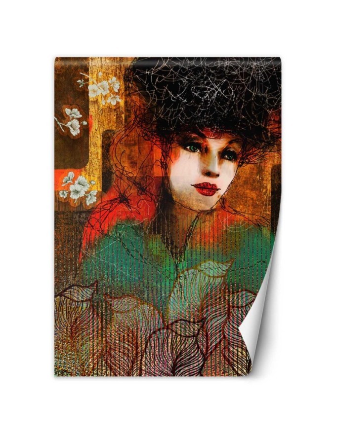 Bedroom wall mural - Portrait of a woman abstract | FEEBY